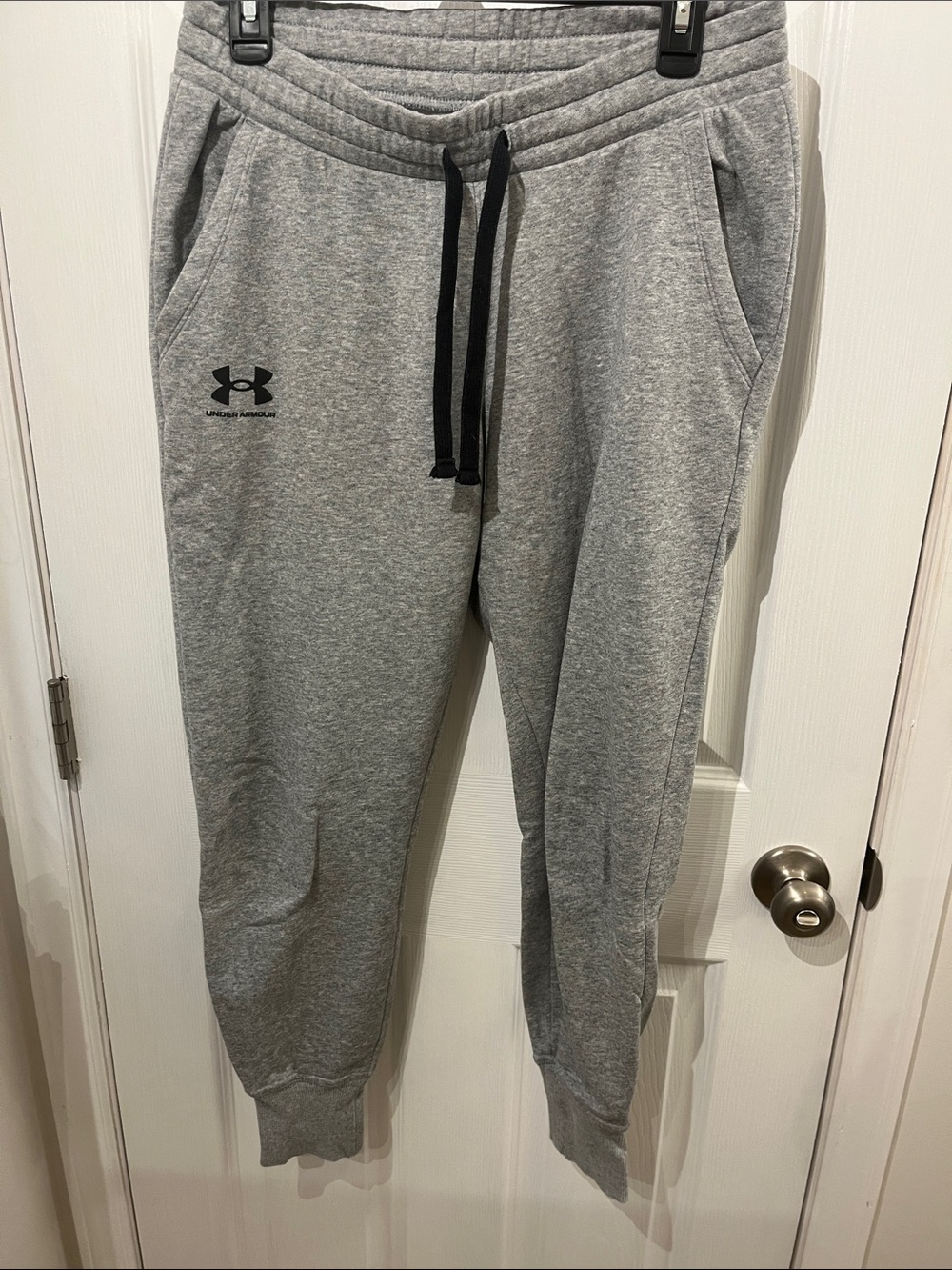 Under Armour Heather Gray Jogger Sweatpants with Black Logo